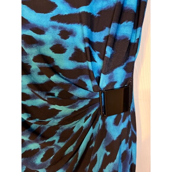 Tahari Levine Dress 4 Cobalt Blue 3/4 Long Sleeve Stretch Career Church - Picture 2 of 8